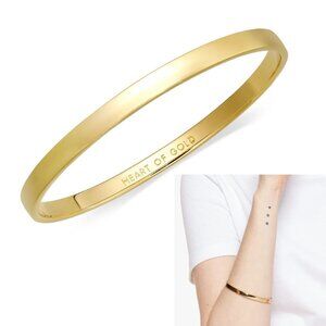 Kate Spade New York Idiom Collection "Heart of Gold" Bangle Bracelet – 7.75"